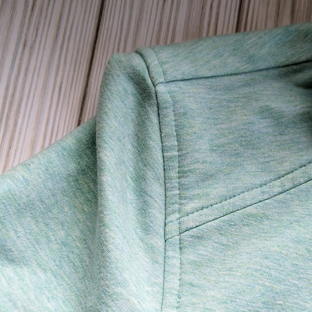 H by Halston Cotton French Terry Moto Jacket in Light Turquoise Size 10 - Picture 5 of 11